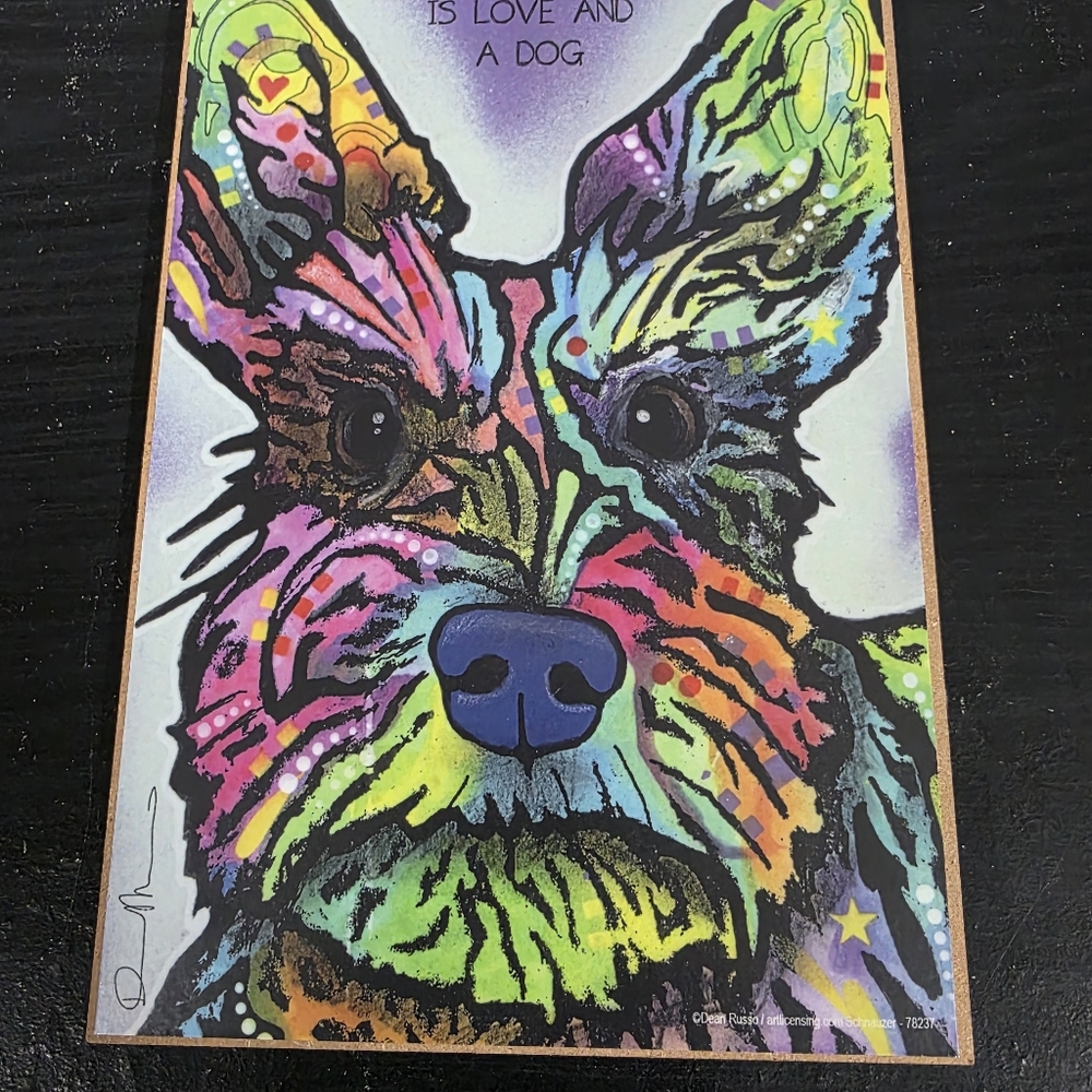 Dean Russo Neon Multicolored Dog Lover Hanging Wall Decor - Schnauzer - Picture 2 of 8